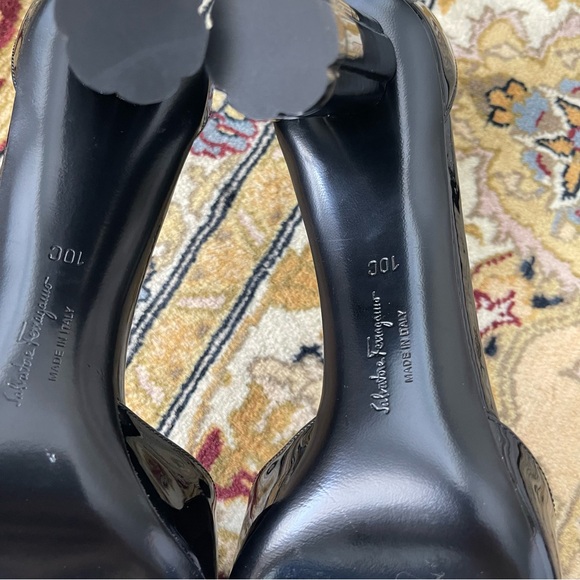 Salvatore Ferragamo Black Patent Leather Pumps - Picture 5 of 10
